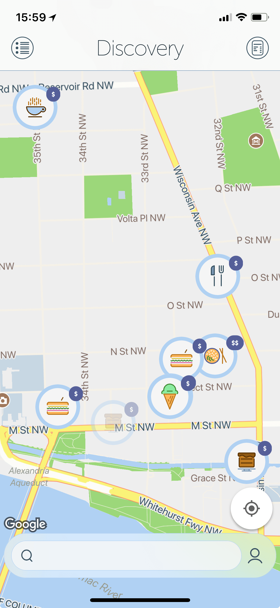 Dynos Mobile App map screen