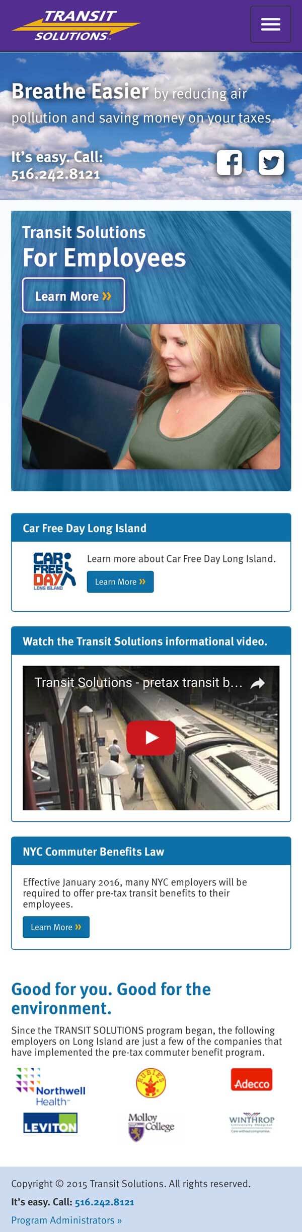 Long Island Rail Road Transit Solutions Website Homepage Mobile